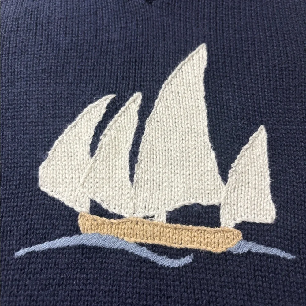 Janie & Jack  Navy Knit Vest with Sailboat Design